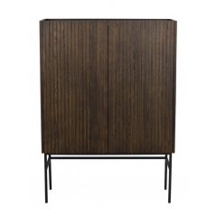 RO Halifax cabinet 100 brown oak/black metal